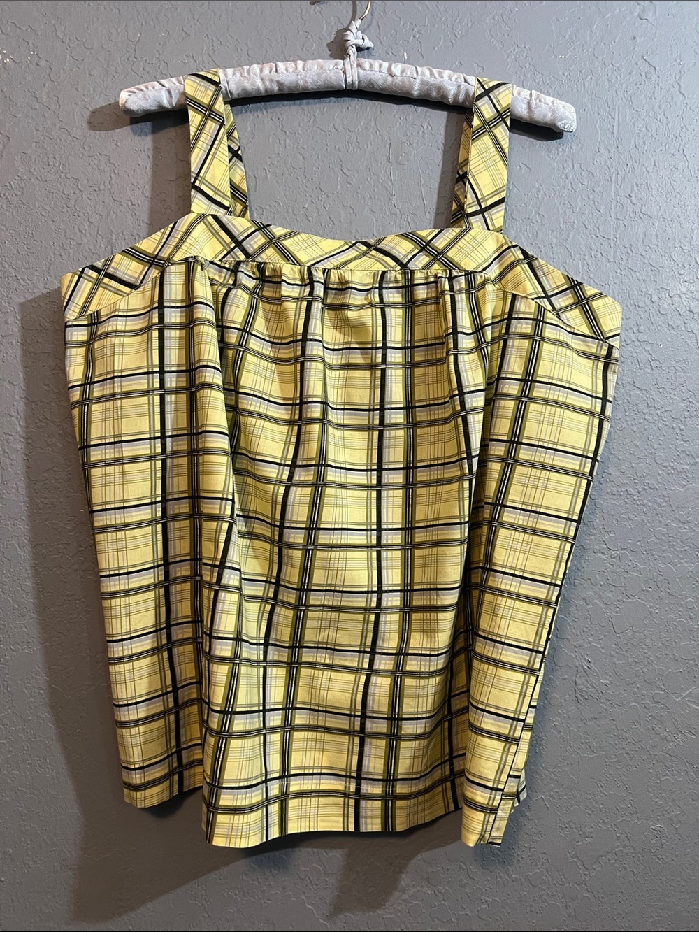Austin Clothing Co. Yellow Plaid Square-Neck Tank